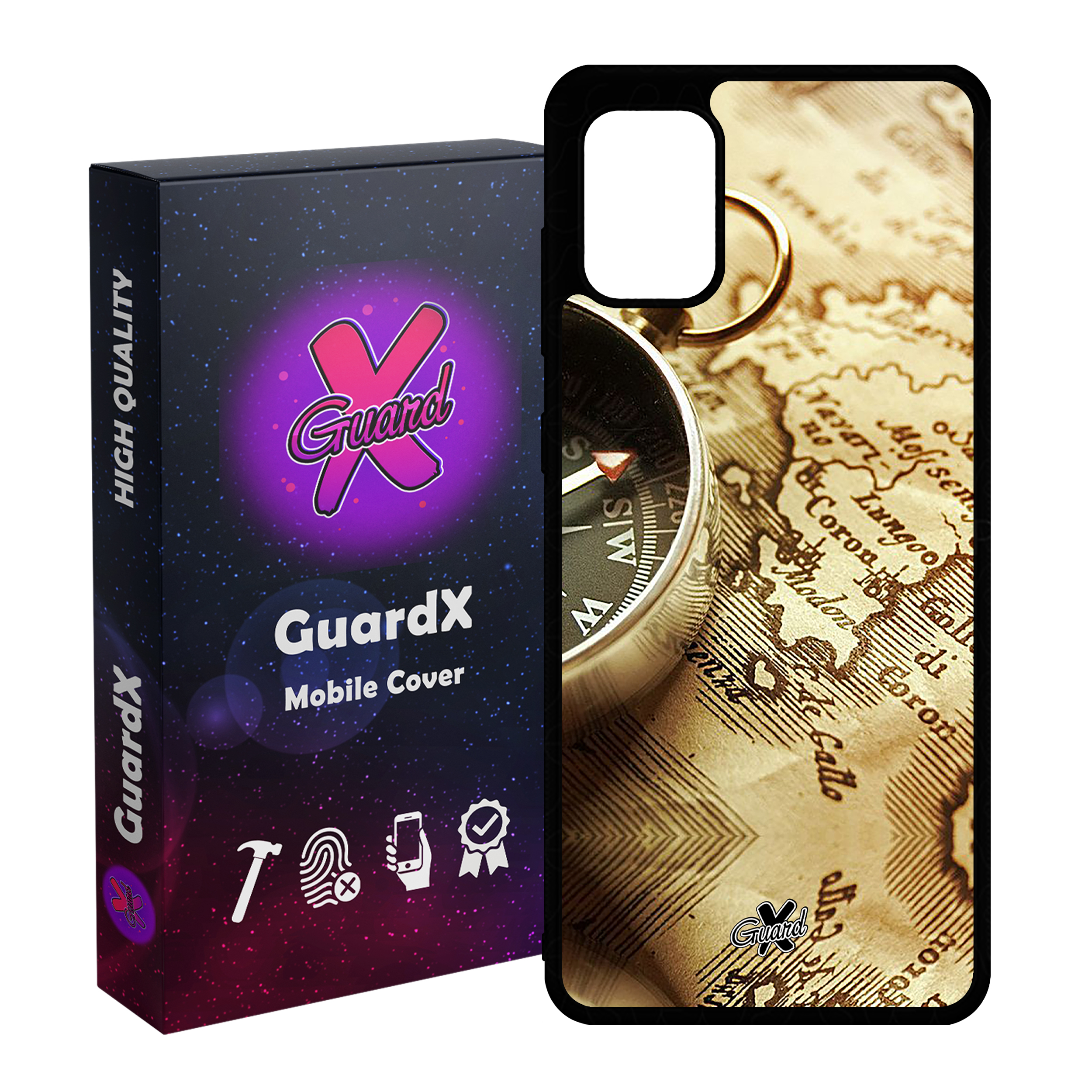 کاور گارد ایکس طرح نقشه مدل Glass10287 مناسب برای گوشی موبایل سامسونگ Galaxy A51