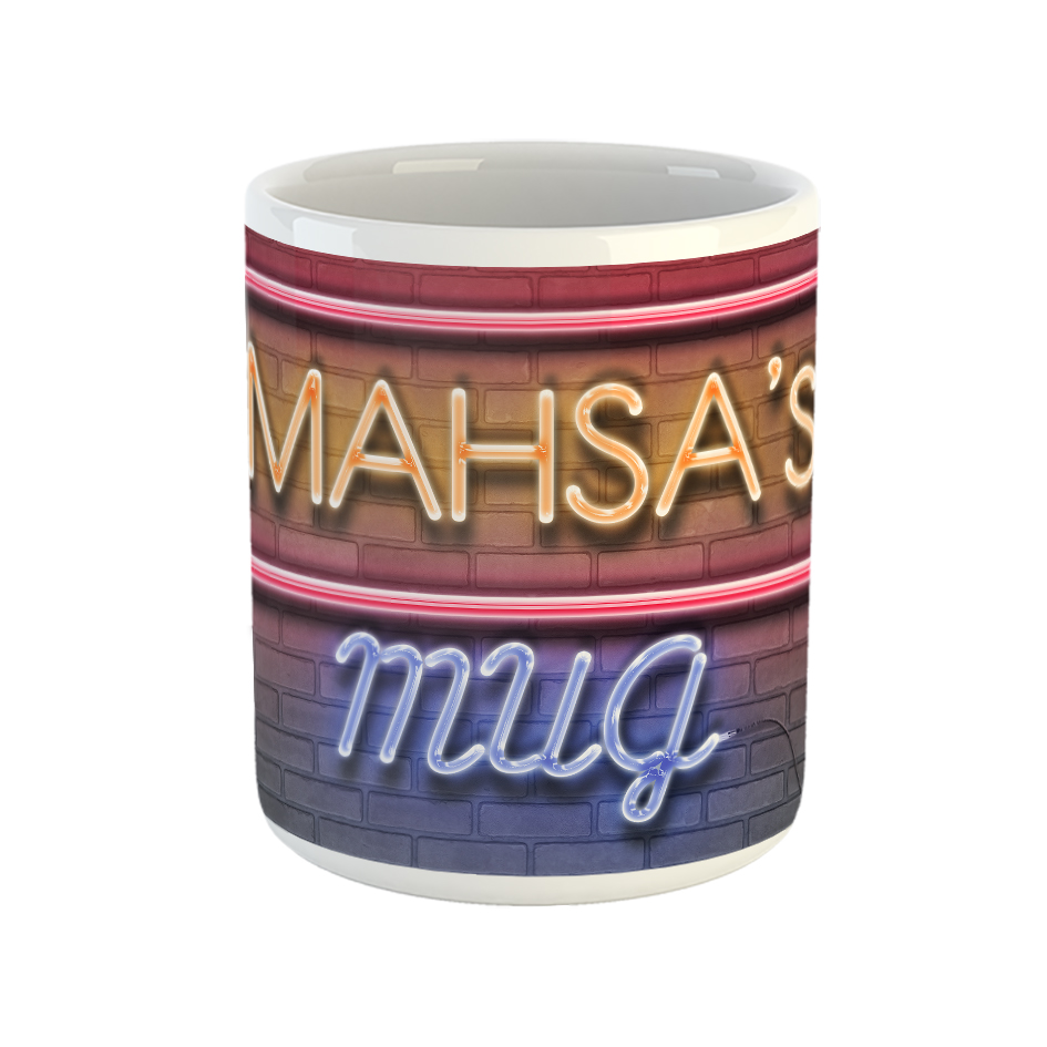 ماگ طرح تابلو نئون مدل مهسا