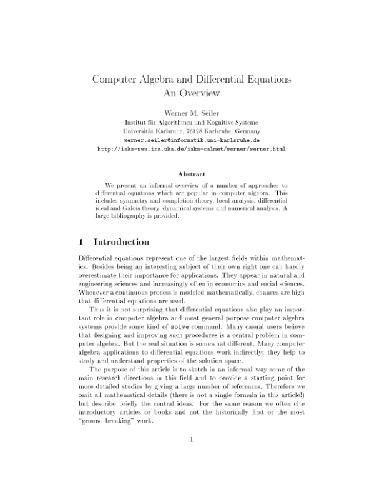 خرید و دانلود نسخه کامل کتاب Computer algebra and differential equations: an overview