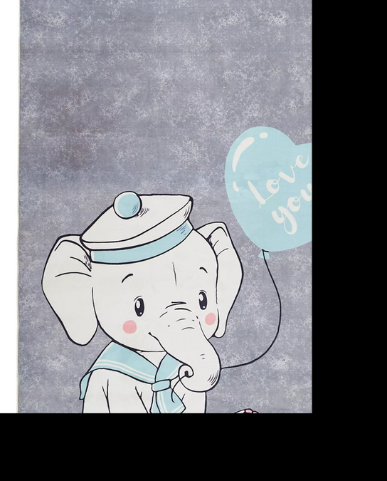 فرش ماشینی(چهار متری متری2.25در1.5)کودک طرح  فیل  ملوان کد 100294 تمام رنگ