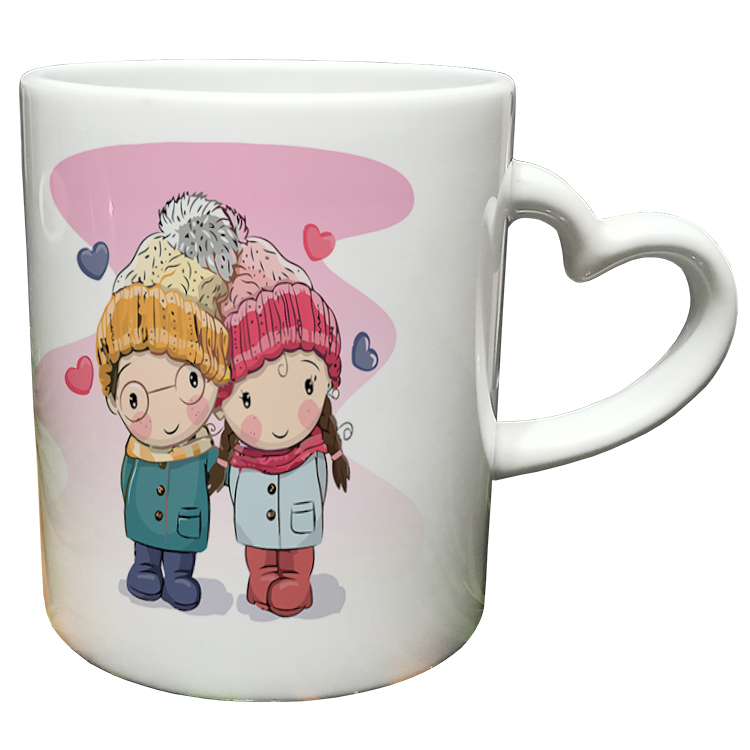 ماگ مدل دسته قلبی طرح عاشقانه کد 50