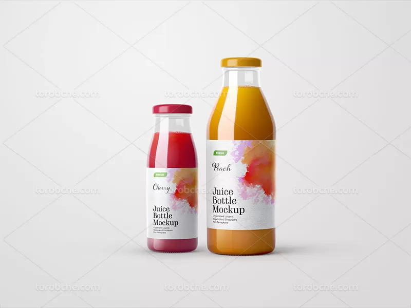 موکاپ بطری آبمیوه | گرافیک با طعم تربچه
