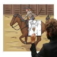 کاردستی نقاشی غول پیکر«دختر اسب سوار»