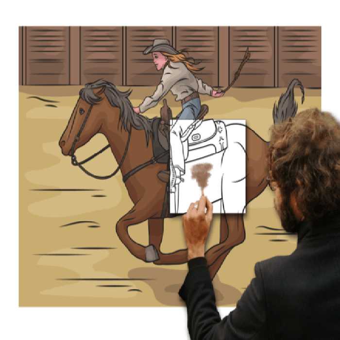 کاردستی نقاشی غول پیکر«دختر اسب سوار»