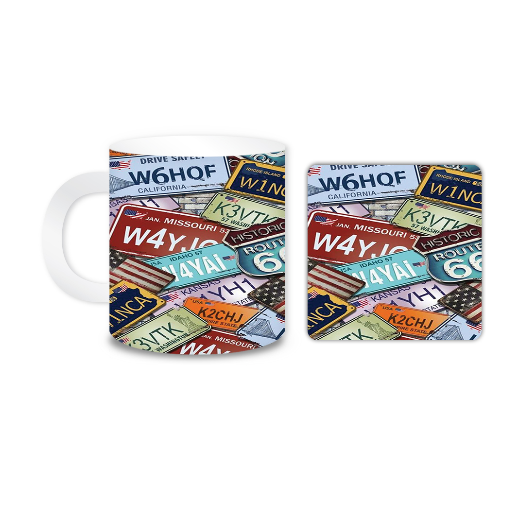 ماگ مدل پلاک کد 2041 به همراه زیر لیوانی