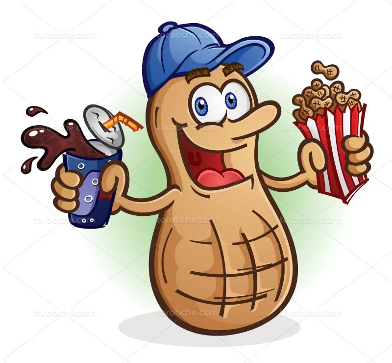 وکتور کاراکتر بادام زمینی | گرافیک با طعم تربچه