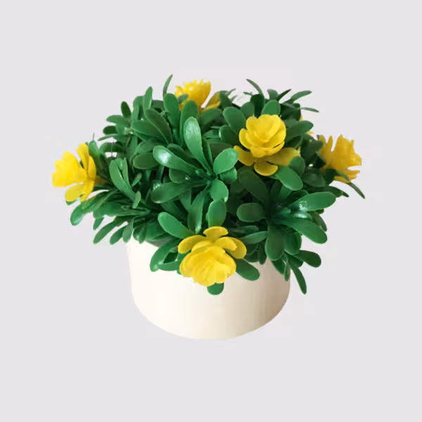 گلدان به همراه گل مصنوعی مدل میخک هندی کد 707