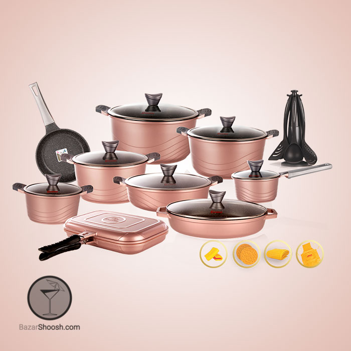 سرویس قابلمه 30 پارچه کاندید مدل اوشن رنگ رزگلد