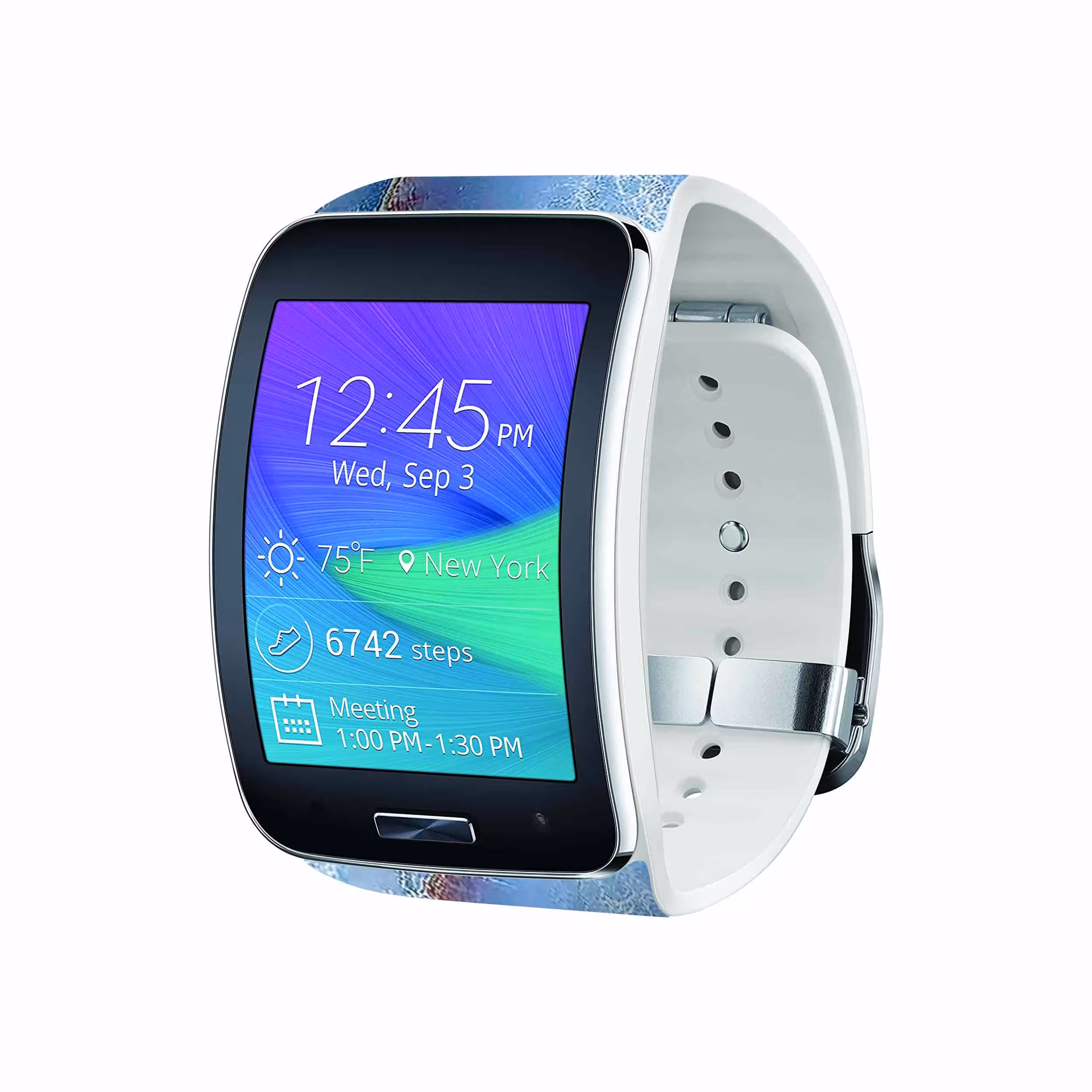برچسب ماهوت طرح Blue_Ocean_Marble مناسب برای ساعت هوشمند سامسونگ Galaxy Gear S