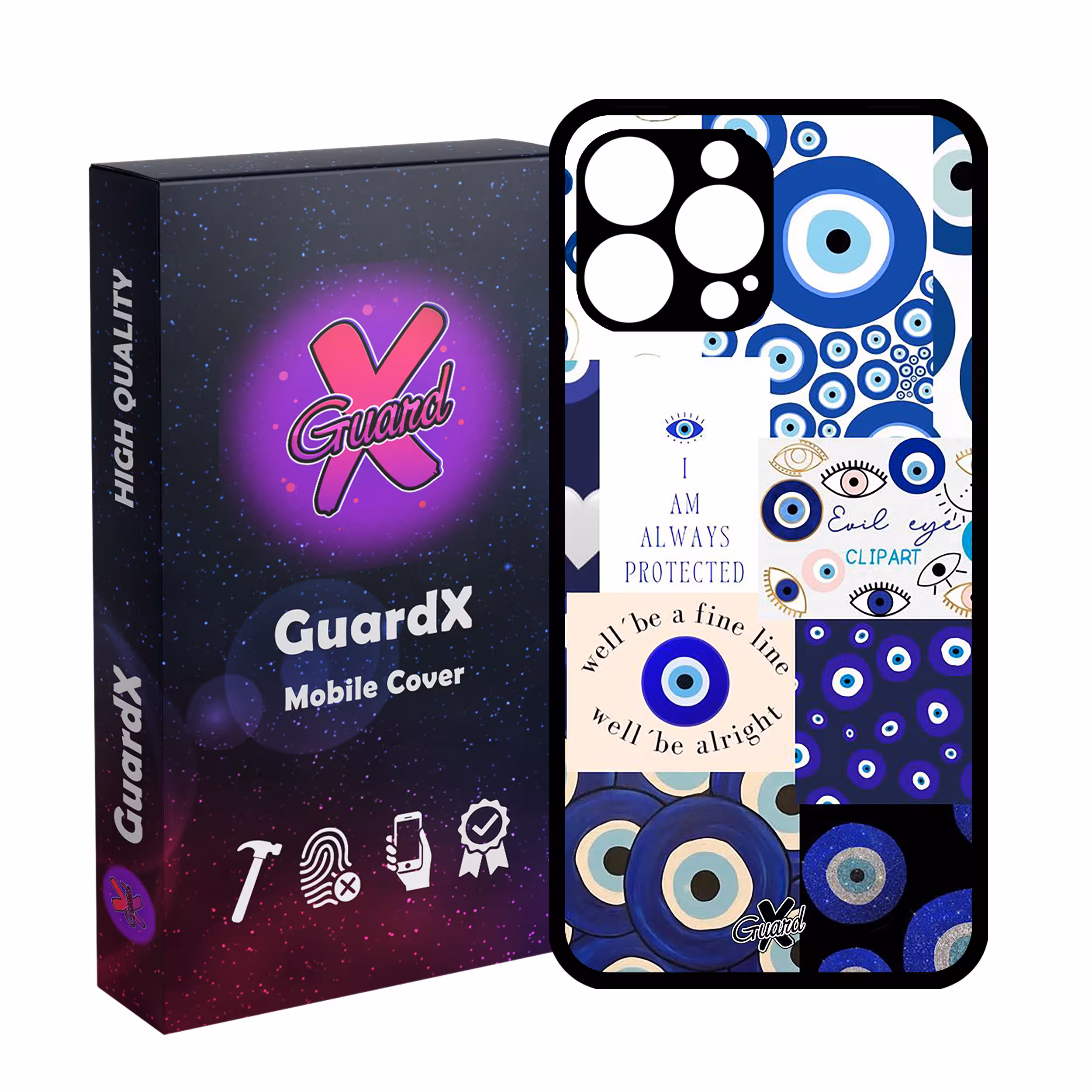 کاور گارد ایکس طرح چشم نظر مدل Glass10430 مناسب برای گوشی موبایل اپل iPhone 13 Pro Max