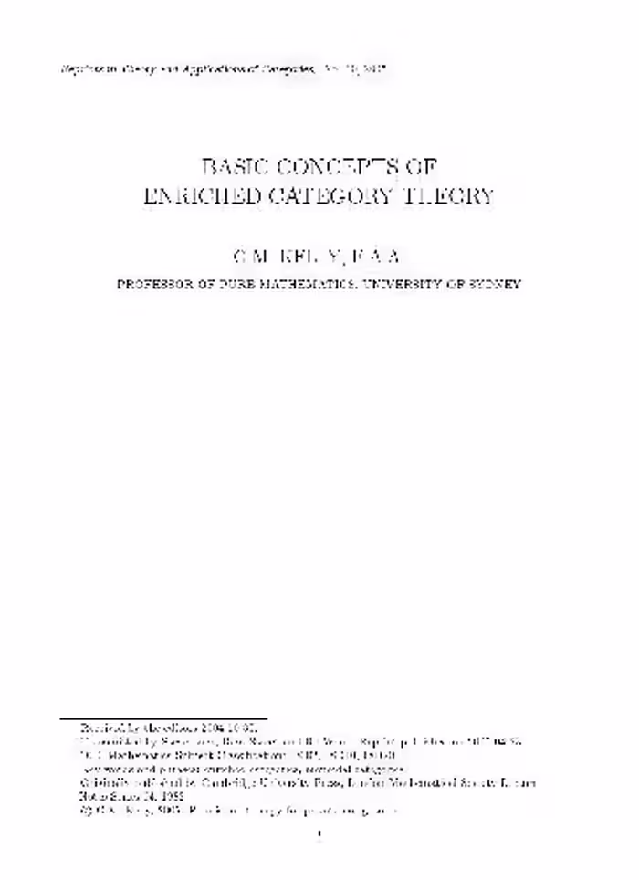 خرید و دانلود نسخه کامل کتاب Basic concepts of enriched category theory