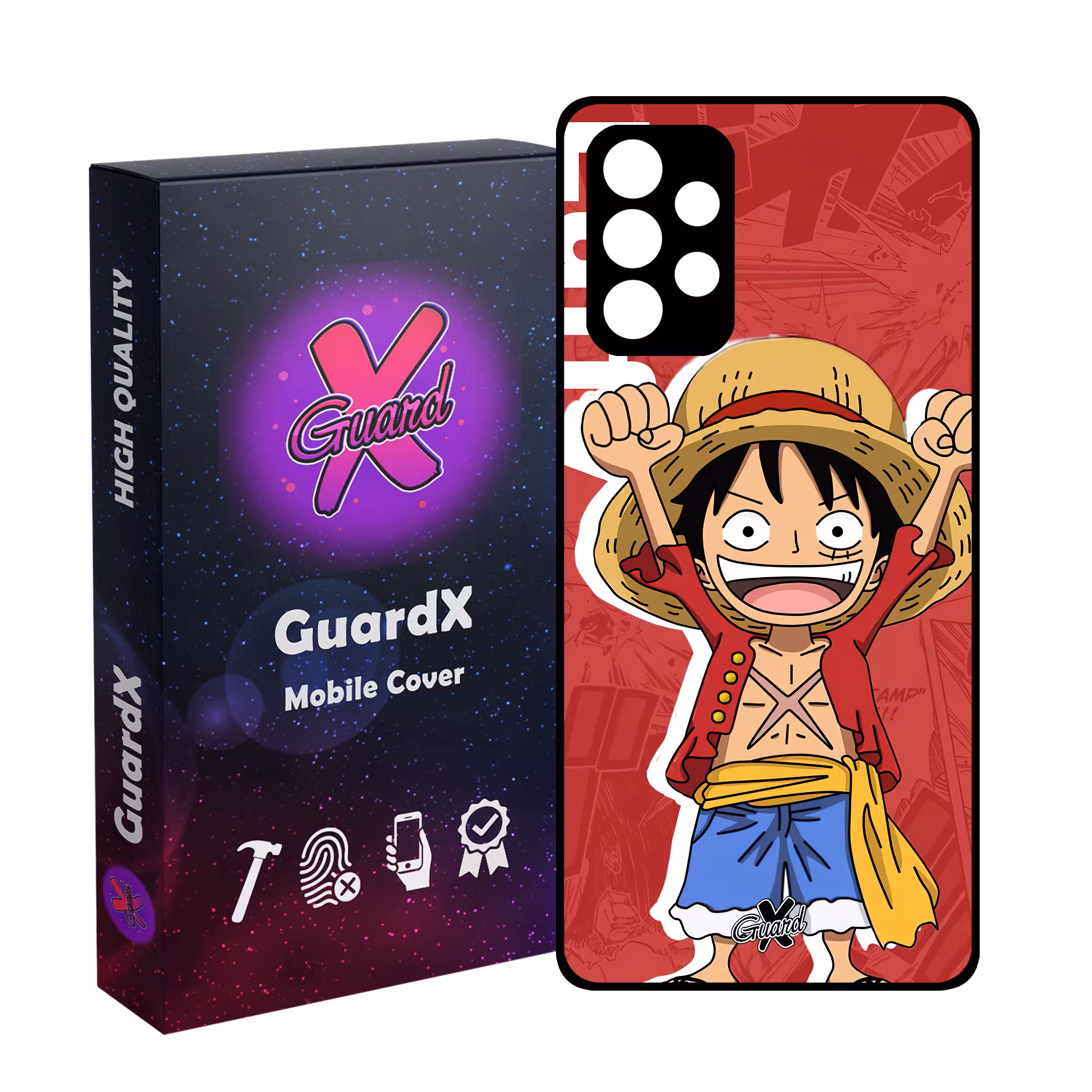 کاور گارد ایکس طرح One Piece Luffy Anime مدل Glass10470 مناسب برای گوشی موبایل سامسونگ Galaxy A32 4G