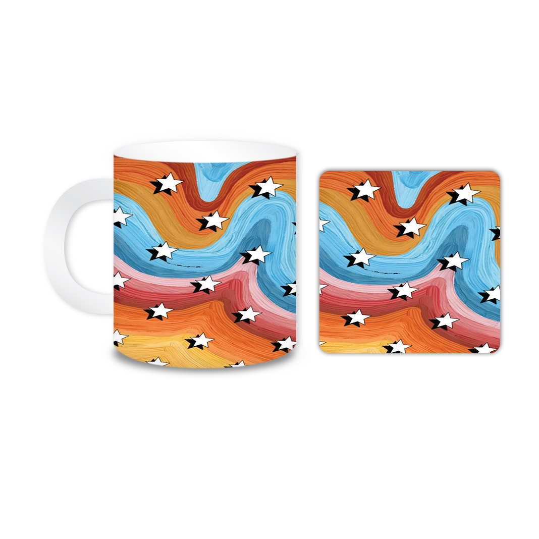 ماگ مدل ستاره کد 1905 به همراه زیر لیوانی