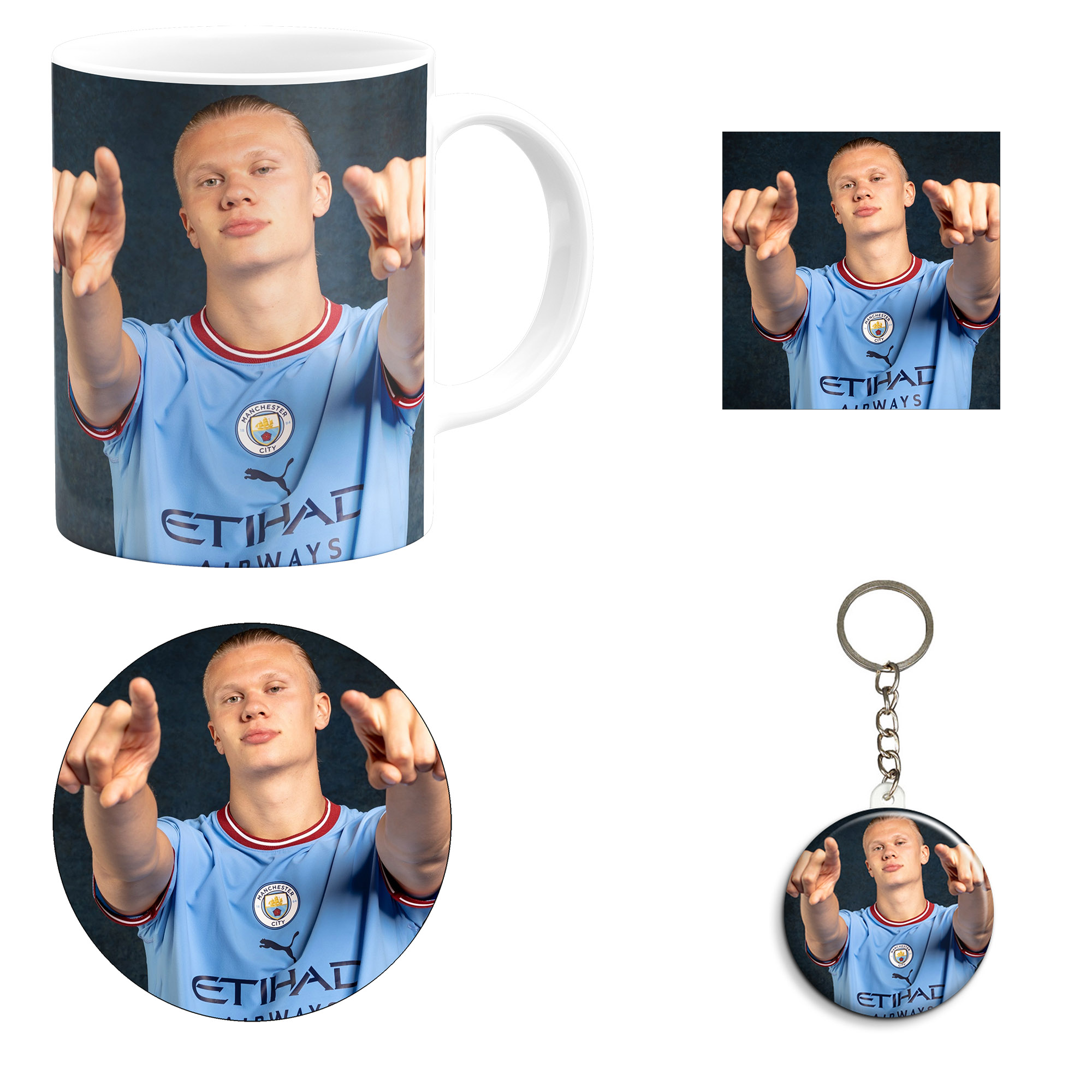 ست هدیه ماگ مدل هالند طرح Haalland کد M4