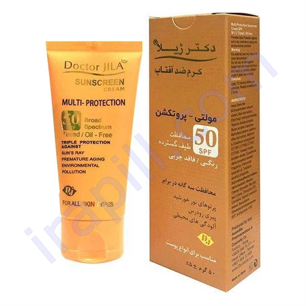 کرم ضد آفتاب رنگی مولتی پروتکشن SPF50 دکتر ژیلا حجم 50 میلی لیتر