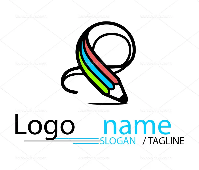 وکتور لوگو مداد رنگی | گرافیک با طعم تربچه