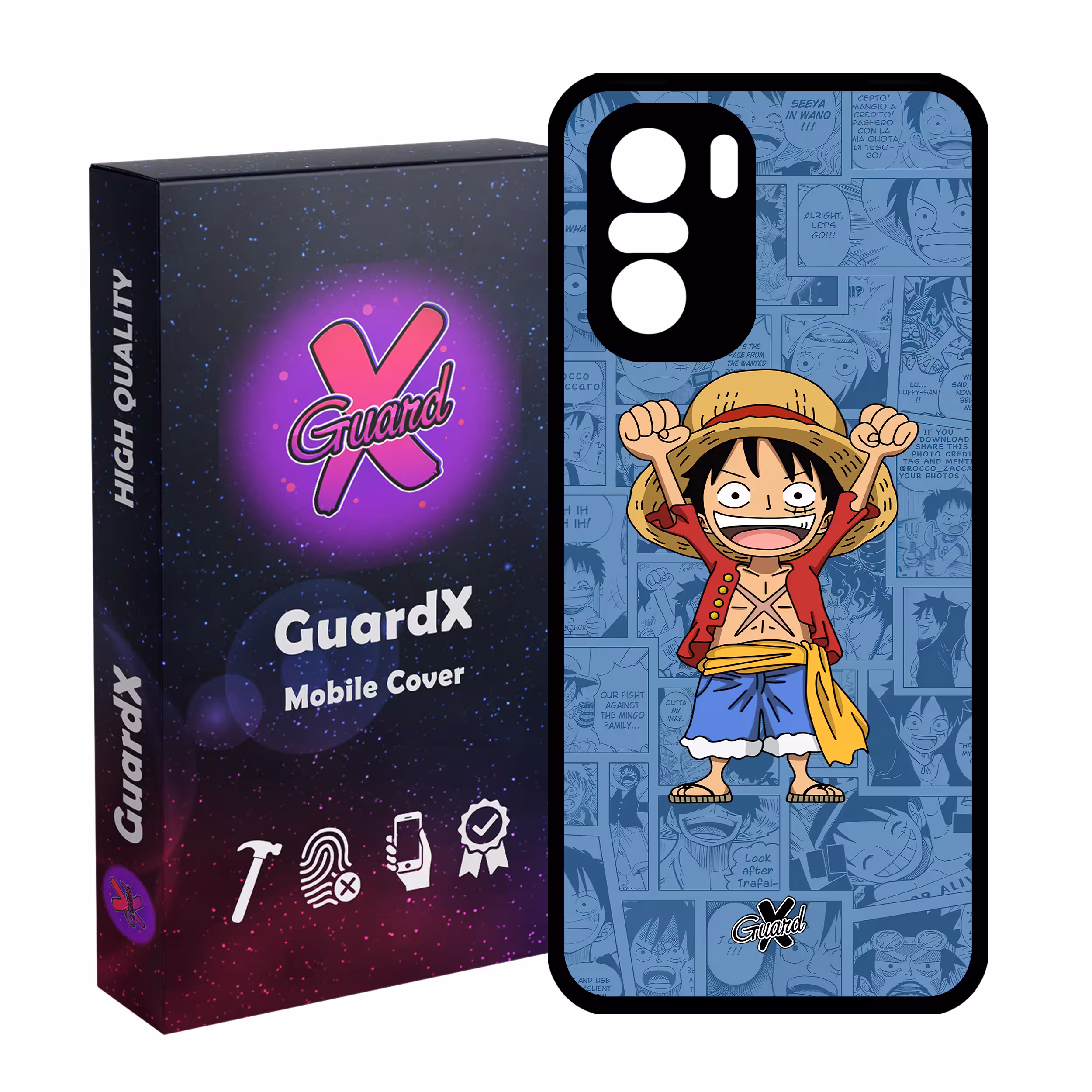 کاور گارد ایکس طرح One Piece Luffy Anime مدل Glass10464 مناسب برای گوشی موبایل شیائومی Poco F3/MI 11X/MI 11X Pro/Redmi K40/K40 Pro