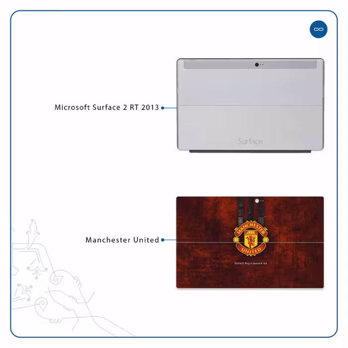 برچسب پوششی ماهوت مدل Manchester-United مناسب برای تبلت مایکروسافت Surface 2 RT 2013
