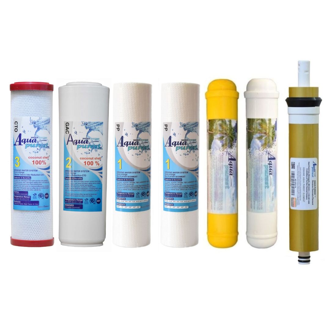 فیلتر دستگاه تصفیه آب آکوا پیورست مدل RO 6020 مجموعه 6 عددی به همراه فیلتر دستگاه تصفیه آب مدل ممبران