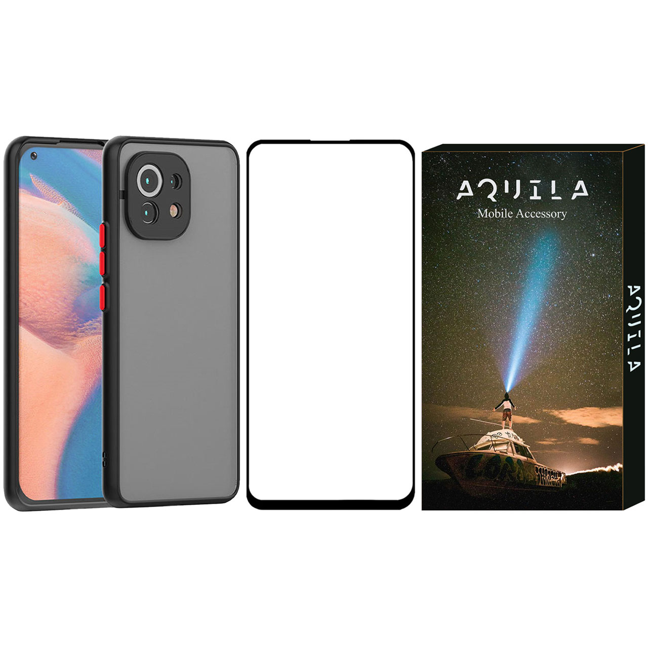 کاور آکوییلا مدل PML مناسب برای گوشی موبایل شیائومی 11 Lite 5G NE به همراه محافظ صفحه نمایش