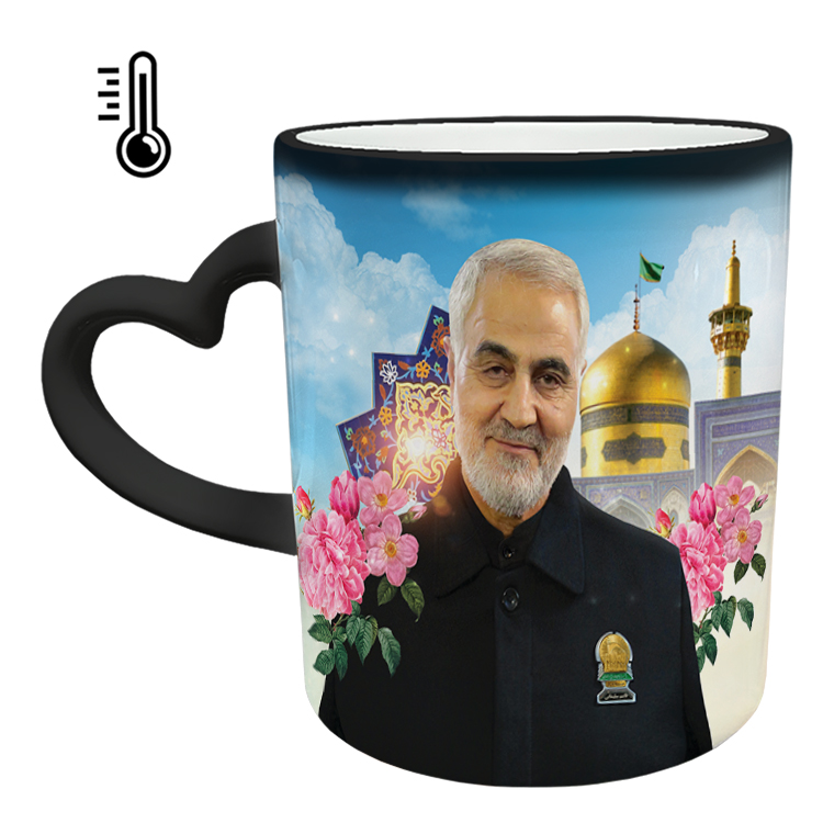 ماگ حرارتی مدل دسته قلبی طرح سردار سلیمانی کد 73