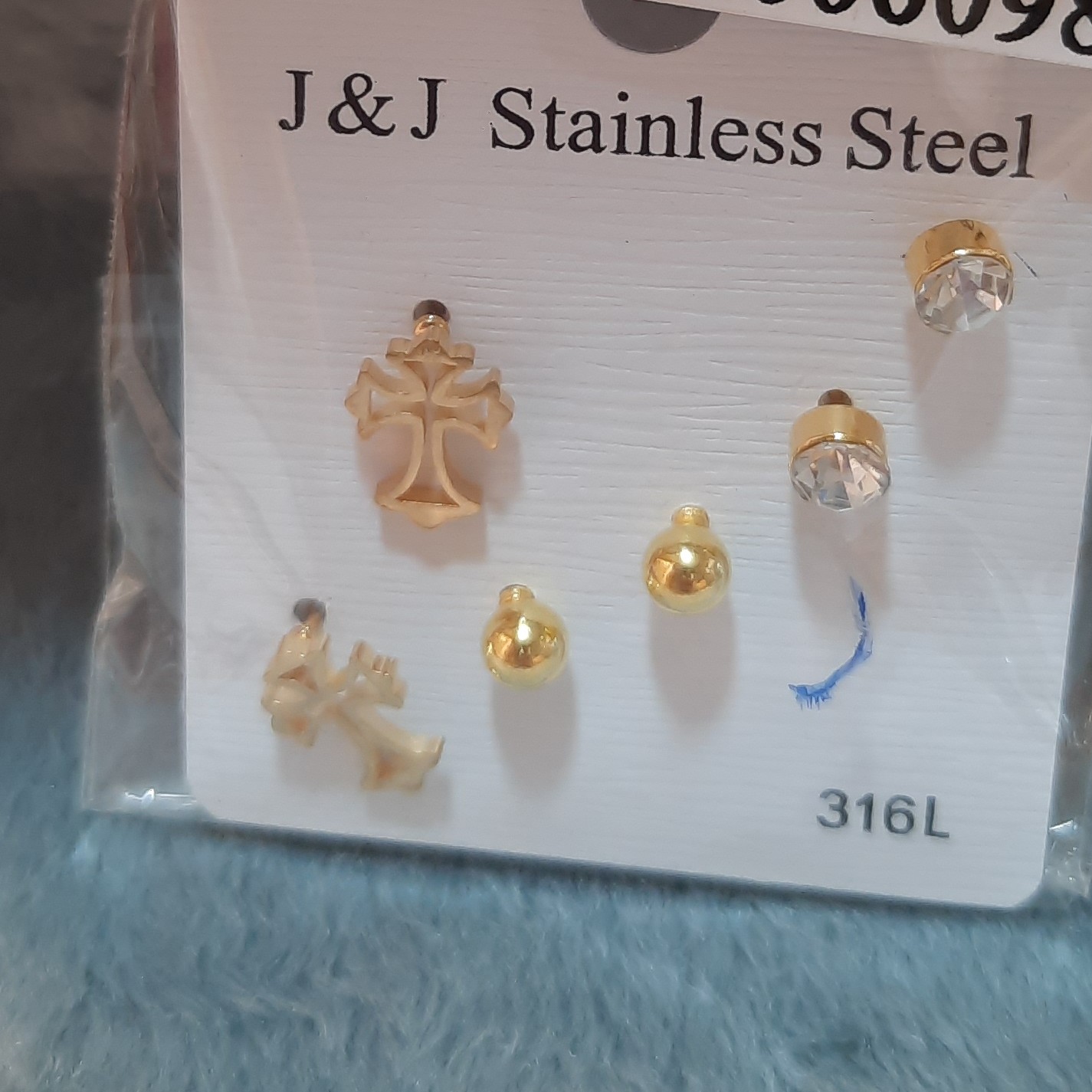 پک گوشواره میخی 3 جفتی استیل رنگ ثابت