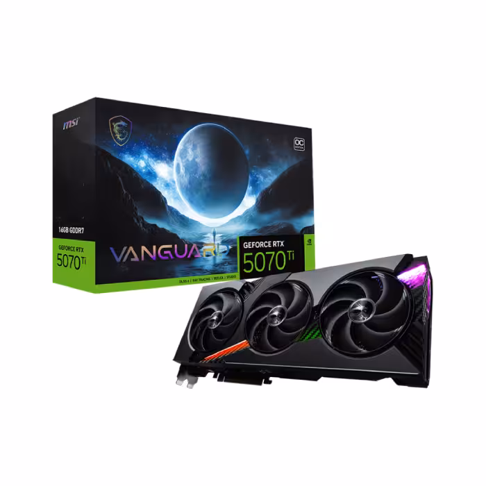 کارت گرافیک ام اس ای مدل GeForce RTX™ 5070 Ti 16G VANGUARD OC