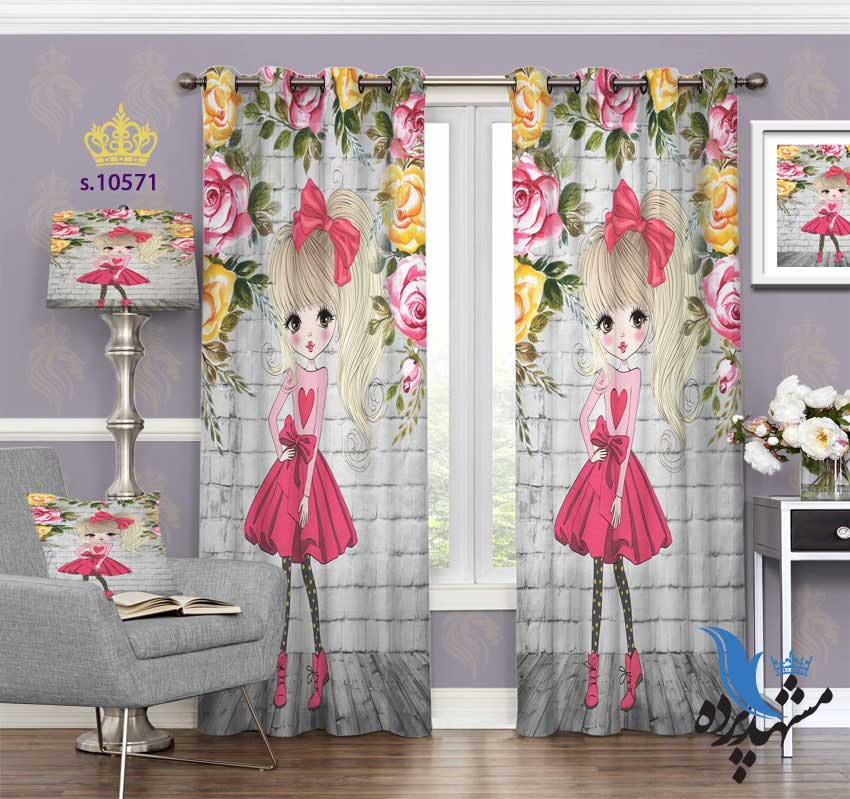 پرده پانچ کودکانه طرح دخترانه S10571