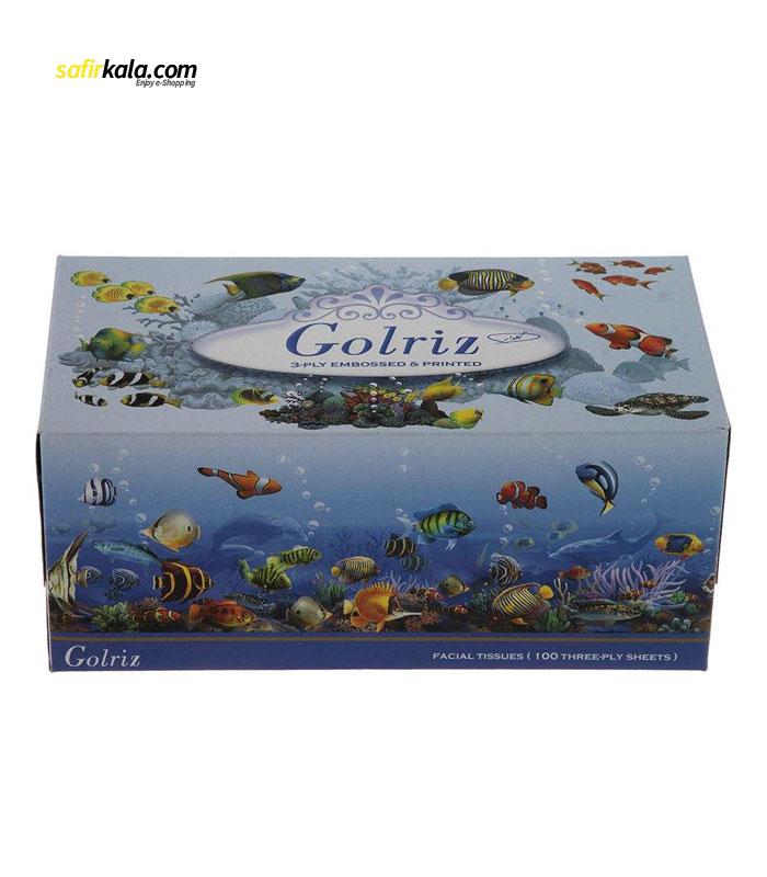 دستمال کاغذی 100 برگ گلریز گلدار طرح آکواریوم