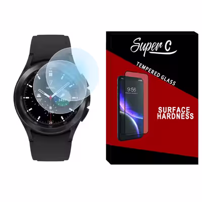 محافظ صفحه نمایش شیشه ای سوپرسی مدل SH-SC مناسب برای ساعت هوشمند سامسونگ Galaxy Watch 4 Classic 42mm بسته دو عددی