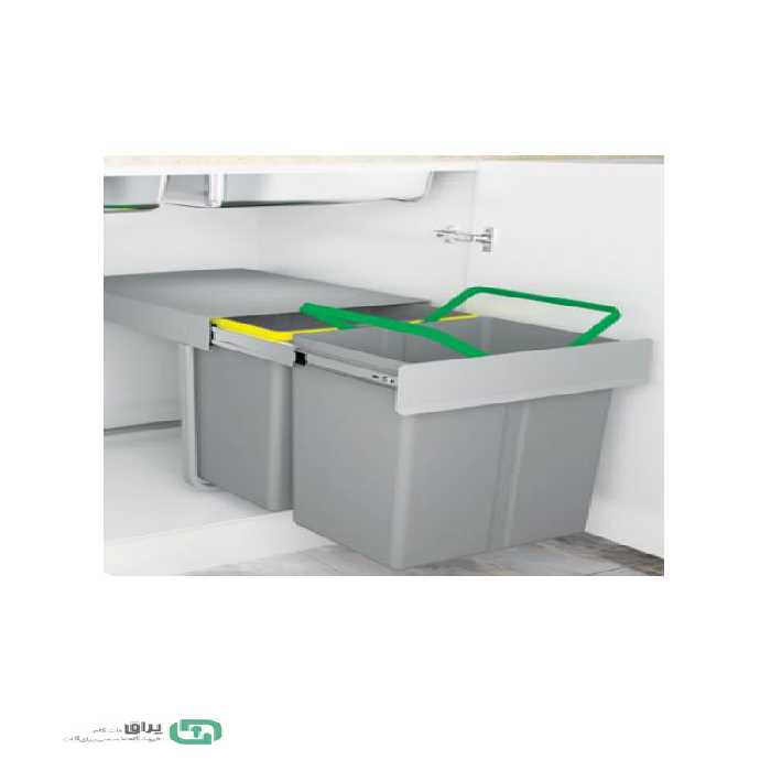سطل زباله دو مخزن 3633 پلاتین - Platin