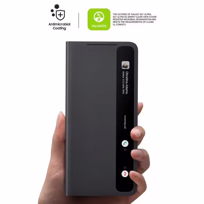 کیف کلاسوری مدل Smart Clear View مناسب برای گوشی موبایل سامسونگ Galaxy S21 Ultra