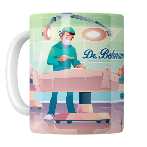 ماگ لاژید مدل پزشک طرح اسم بهنام