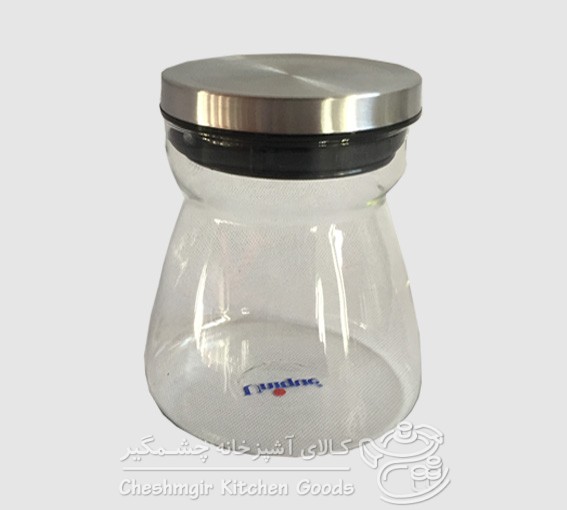 بانکه شیشه ای با درب استیل UN-2113