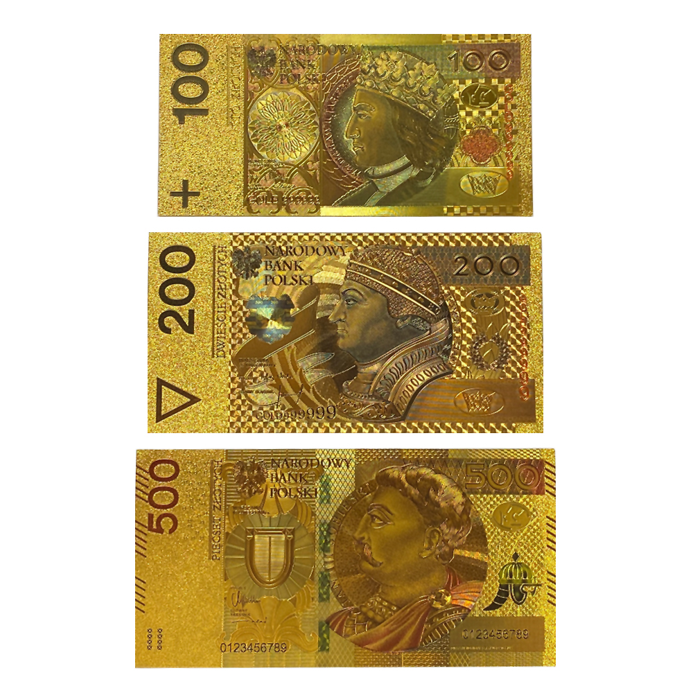 اسکناس تزیینی طرح زلوتی لهستان مجموعه 3 عددی