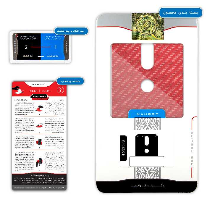 برچسب پوششی ماهوت مدل Red-Fiber مناسب برای گوشی موبایل موتورولا Moto G4