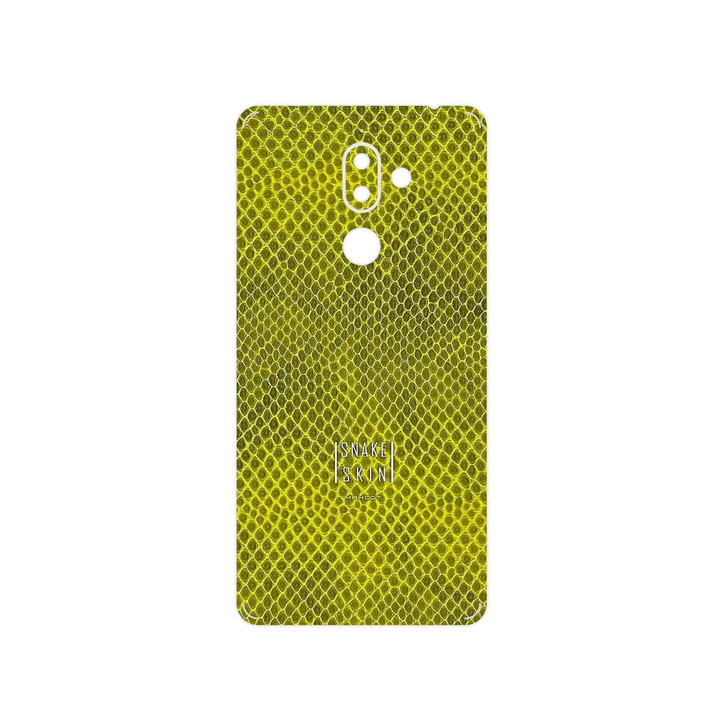 برچسب پوششی ماهوت مدل Yellow Snake Skin مناسب برای گوشی موبایل نوکیا 7 Plus