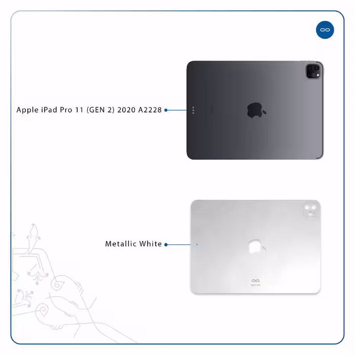 برچسب پوششی ماهوت مدل Metallic-White مناسب برای تبلت اپل iPad Pro 11 (GEN 2) 2020 A2228