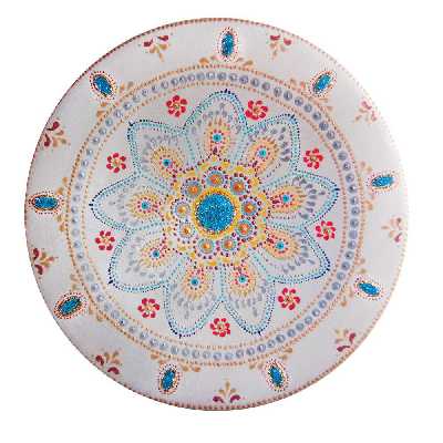 بشقاب دیوار کوب سفالی طرح  نگین کد DSD01