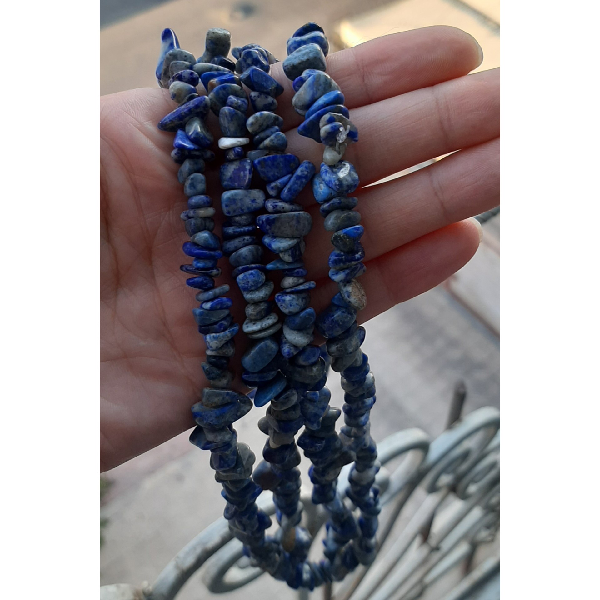 ریسه سنگ شکسته لاجورد 40 سانتی 