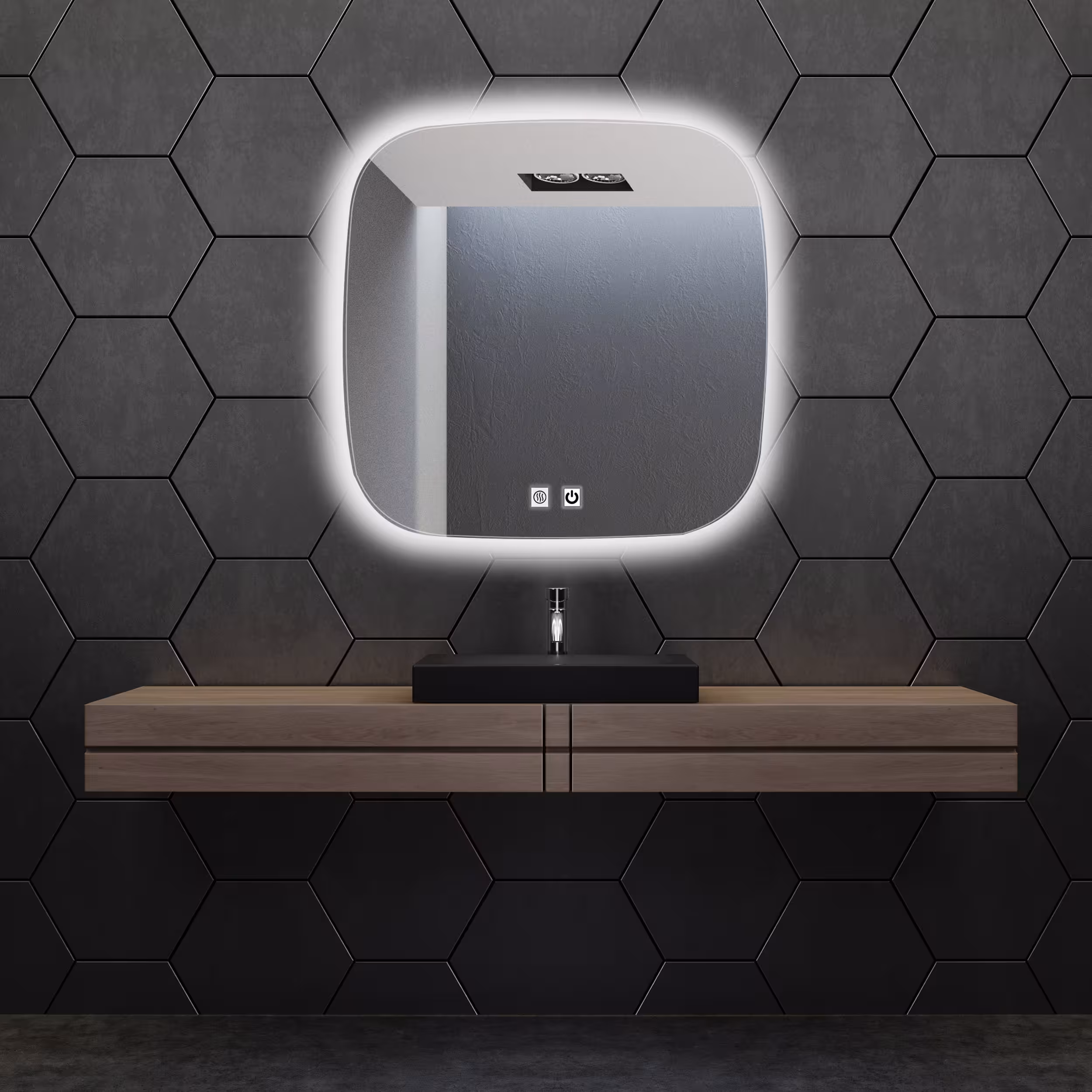 آینه سرویس بهداشتی  دلفین مدل ضدبخار TCH-HT-SQ 61