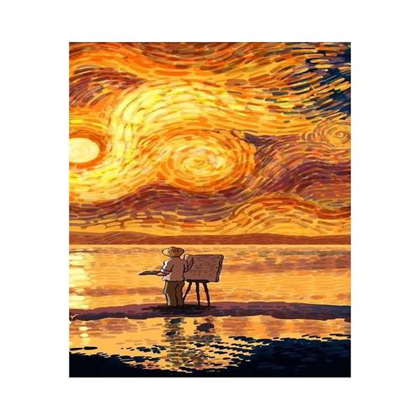 تابلو شاسی طرح نقاشی ونگوگ کد 6318 | دنیای قاب