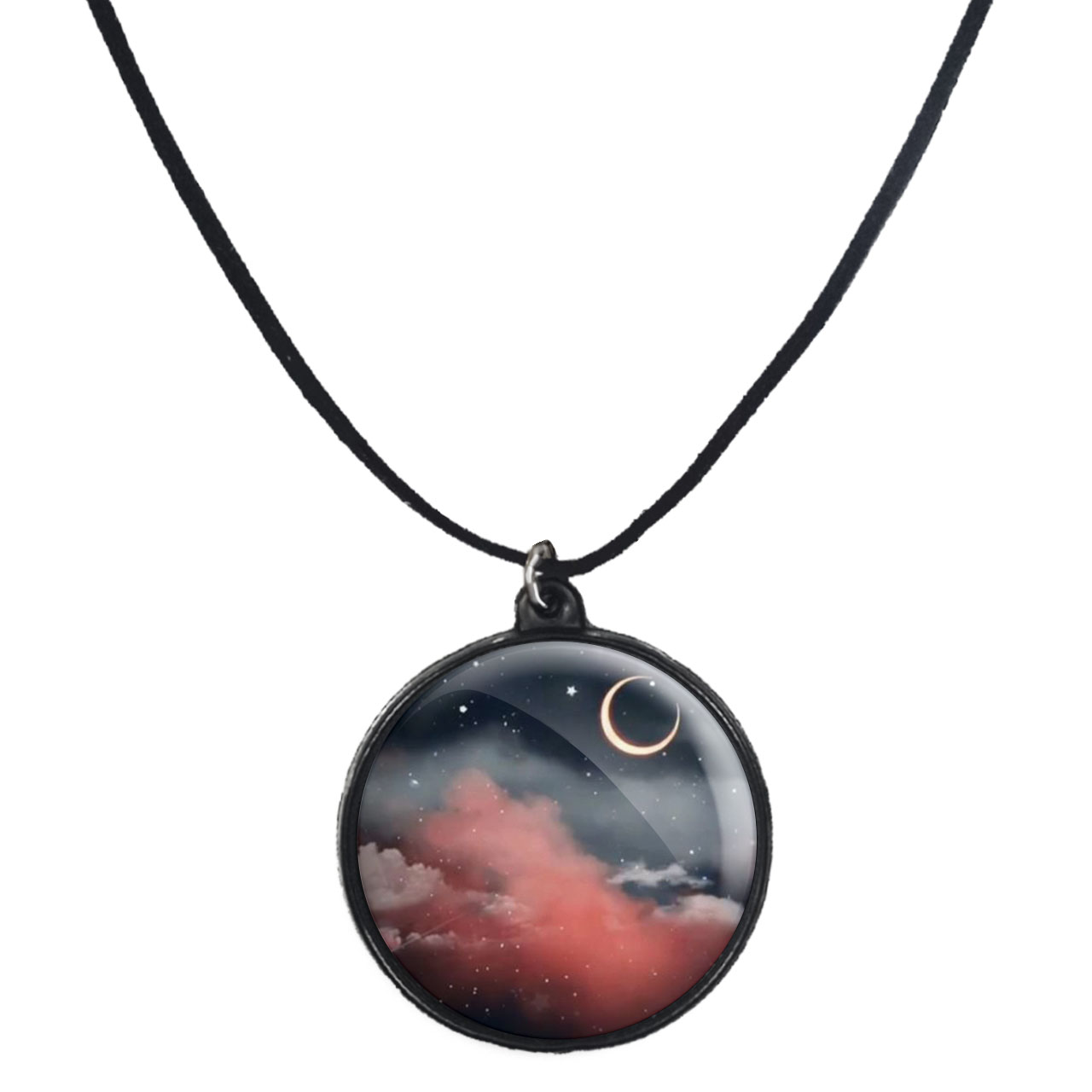 گردنبند پرمانه طرح ستاره و کهکشان کد pmb.25713 مدل دو طرفه