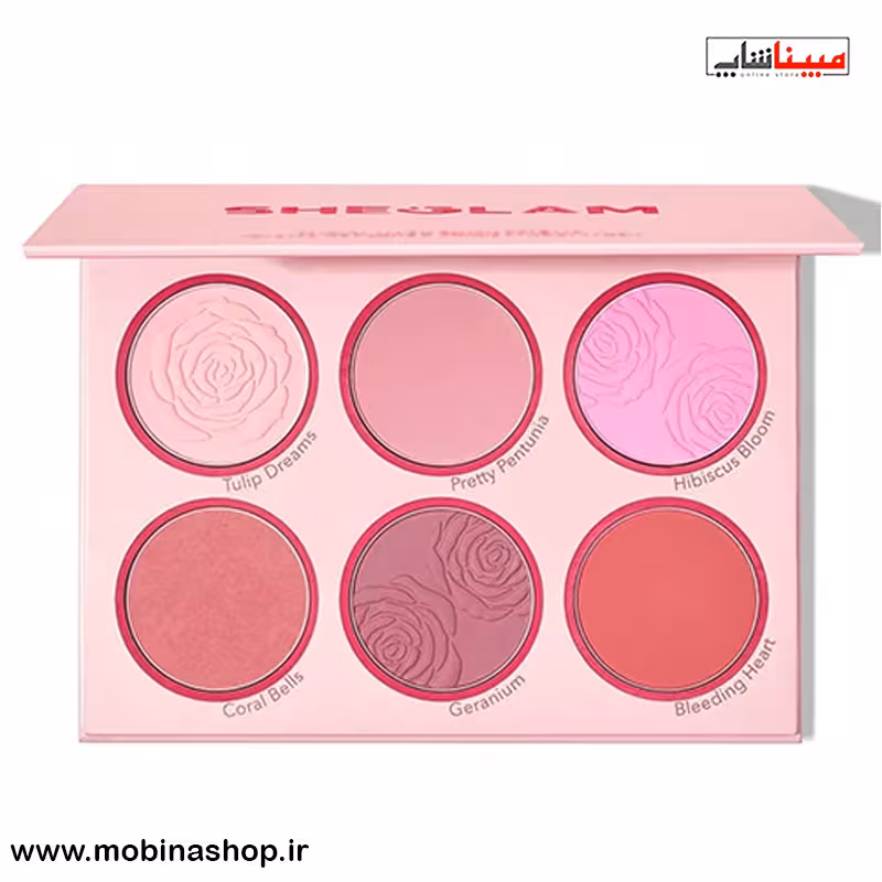 پالت رژگونه شیگلم مدل Floral Flush رنگ Blushing Bouquet