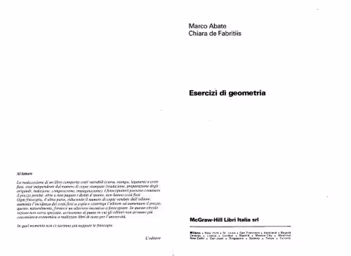 خرید و دانلود نسخه کامل کتاب Esercizi di Geometria