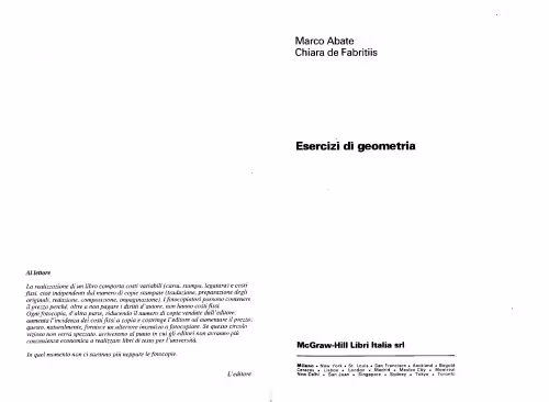 خرید و دانلود نسخه کامل کتاب Esercizi di Geometria