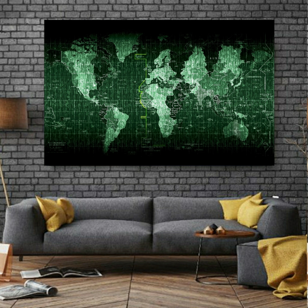 تابلو بوم طرح نقشه جهان مدل SDB1077