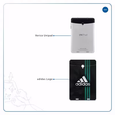 برچسب پوششی ماهوت مدل adidas-Logo مناسب برای تبلت وریکو Unipad