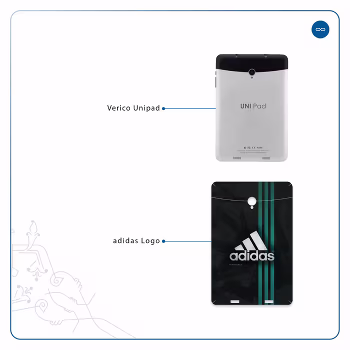 برچسب پوششی ماهوت مدل adidas-Logo مناسب برای تبلت وریکو Unipad