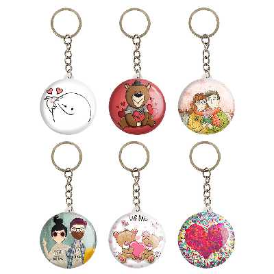 جاکلیدی خندالو طرح عاشقانه کد 72A مجموعه 6 عددی